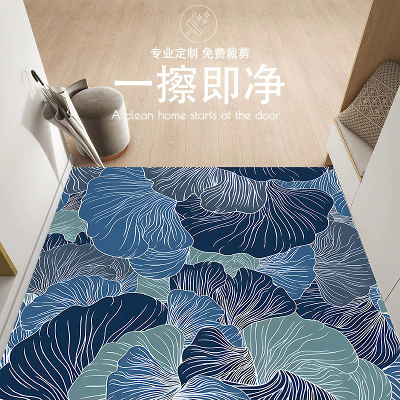 轻奢皮革地垫高端入户门垫进门门口家用踩脚垫简约现代地毯可裁剪