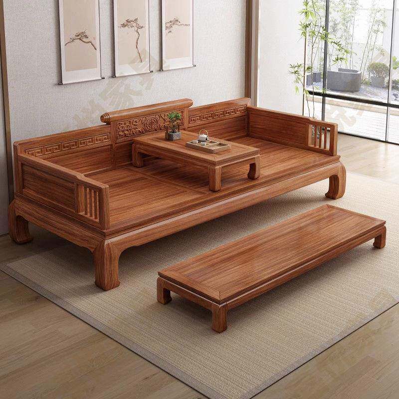 金花木实木罗汉床组合客厅小户罗汉电榻炕几梨型全EXO实木国潮动