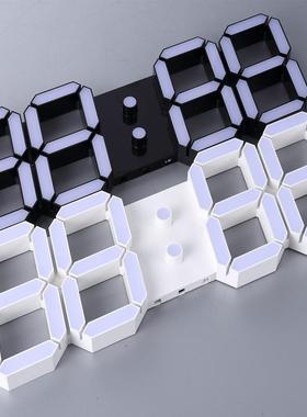 彩色静音LE数D字挂钟时色钟遥控操作彩FWYC-3D/亮度自动调节