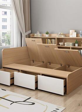 小户型架靠墙侧边柜一体合高箱子储物收组纳单EHO人带书榻榻米儿