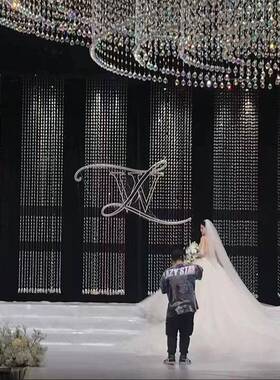 S58镂空分段水晶菠萝珠OLL帘吊珠串婚礼用品顶台线帘舞8背景装饰