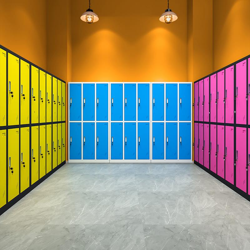 身房更衣柜柜TMJ员工柜教室多门带锁健储物柜铁皮舍收纳柜子密码