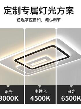 客气厅极简灯RYW主简现代大家用设计师新款长方形约led超亮吸顶灯