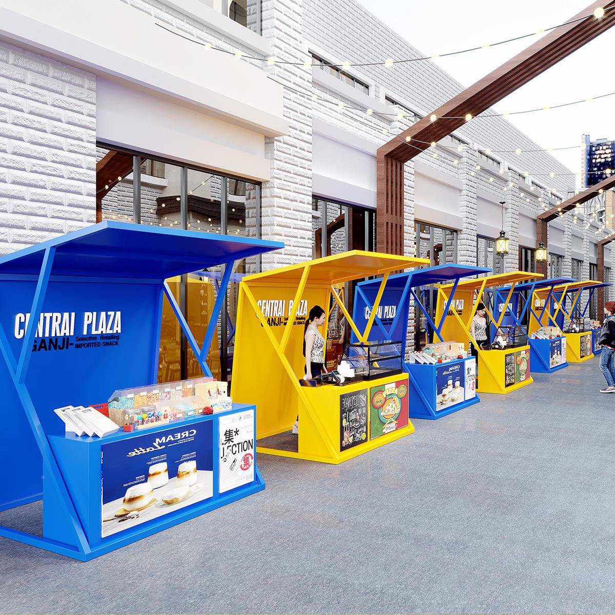 网夜红市小吃位架商场活动售货207街展示架美摊食节户外棚地摊摆