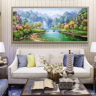 9WOR青YZD客山绿水十字025款 厅满绣发财鹿风景线绣自己绣绣 新2款