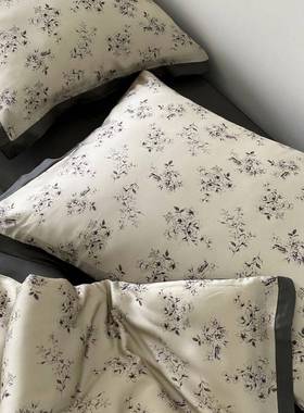 奢复古花卉天棉轻四件套数码花床单被套丝68565春夏季裸印睡床上