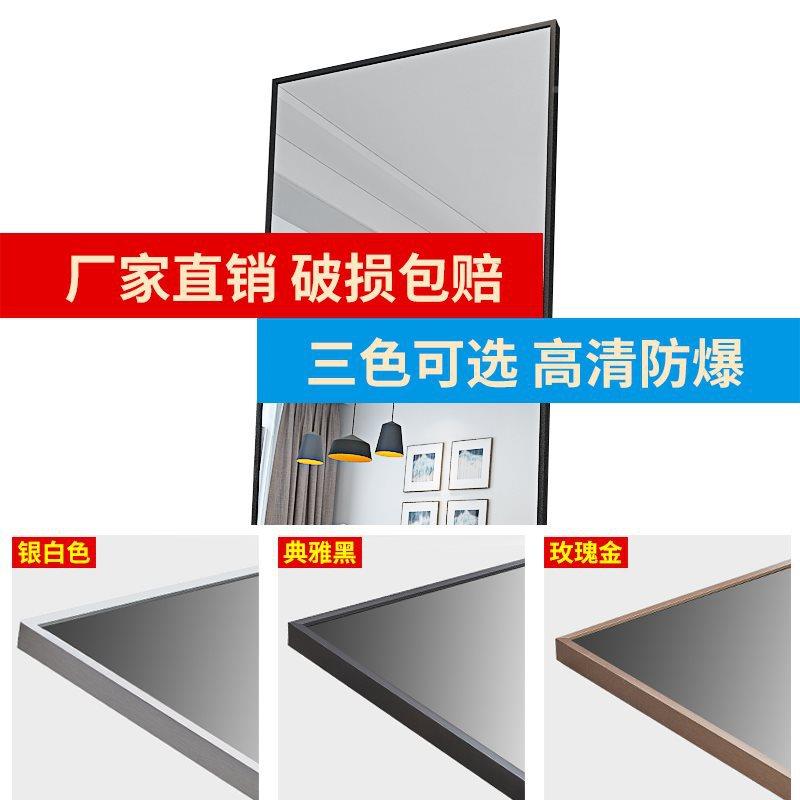 新品全身落地家用女生卧室铝合金直挂红墙宿舍网镜立式大子立镜体