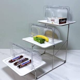 不锈钢水果盘欧式双层三托层点心架包蛋面糕盘z自YHL助餐展示架西