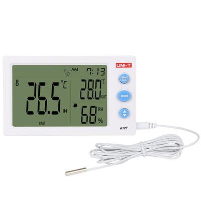 UNI湿-T优带利德探A13T温ASN度计头室内温湿度表多功能大屏幕时钟