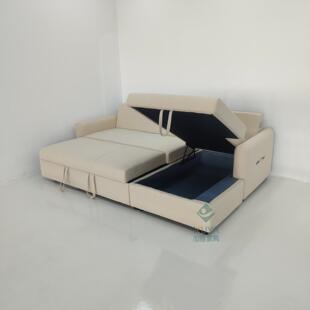 黄色组合布艺沙发沙客厅小户型米多640D功能坐卧两用转角妃贵储物