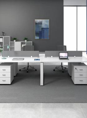 办公桌桌电脑桌椅组合屏风工位卡4/6作/8人座位白色工作简s09898