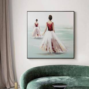 绘纯手客人物背影油画沙发背景厅卧画玄关餐厅装CQU饰画立体肌室