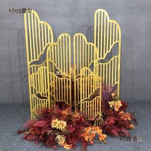 中式婚礼舞台布置YJI全套新款婚庆道具六喜角亭引亭凉小屋路婚麦