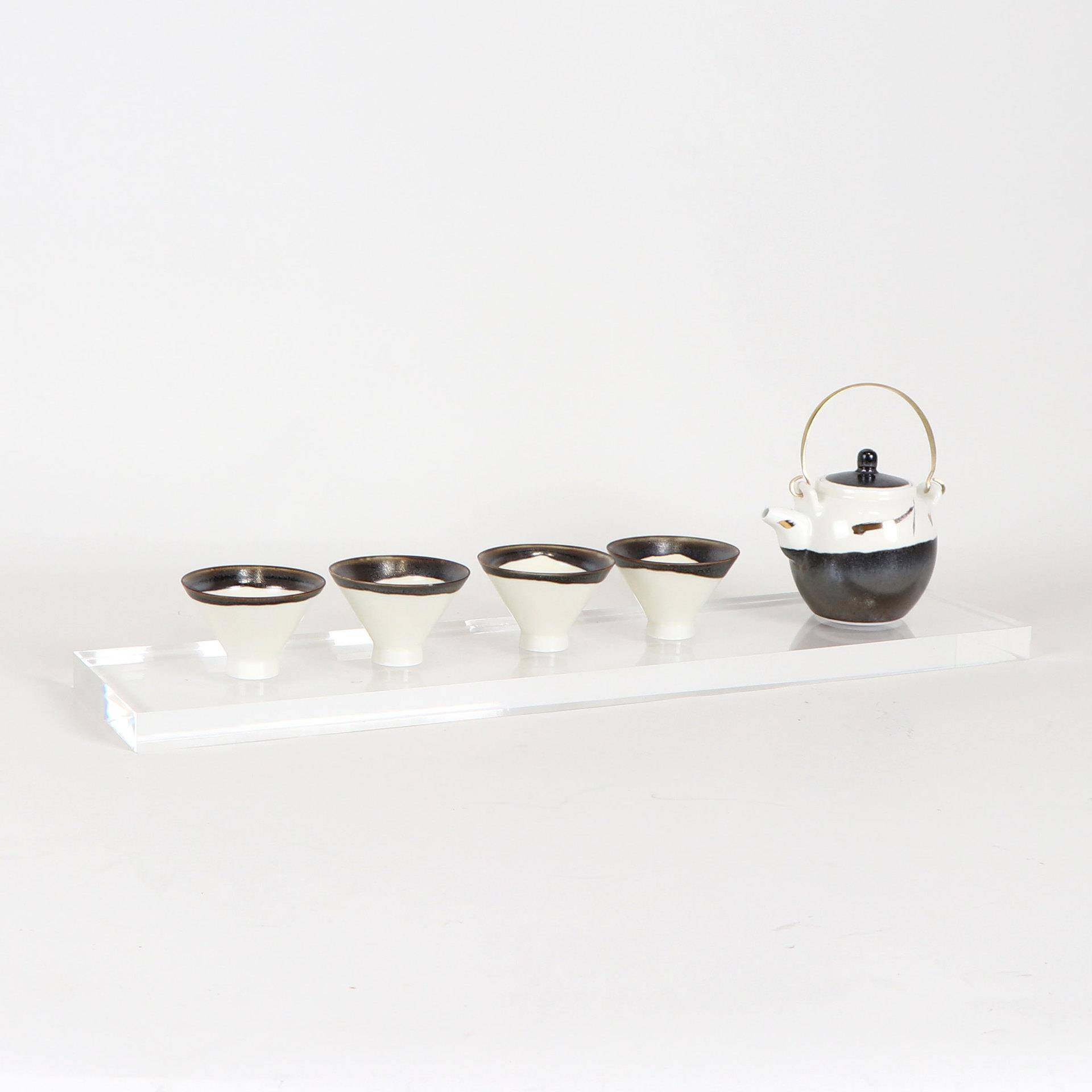 KPN现代中式瓷托盘金提梁壶茶具套装样新版陶房间茶室描客厅软装