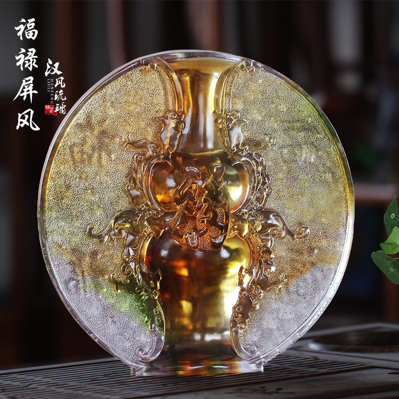 古法琉璃福禄葫芦屏风摆件居家客厅酒柜办公商铺摆放桌面装饰送礼