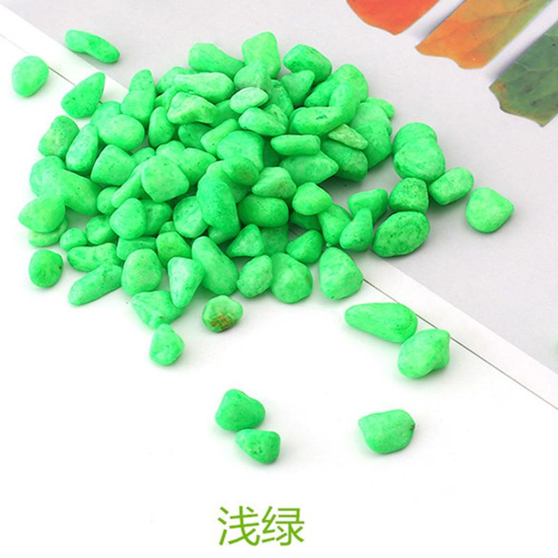 彩石多634肉铺面肉石染色小石子鱼缸造景多铺面五彩色鹅卵石染色