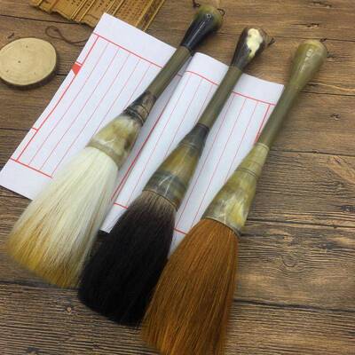 天笔然牛角斗笔牛角特国大毛狼羊兼毫超大抓号大抓笔斗笔书法画写