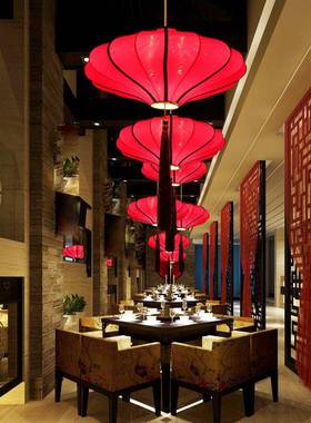 新中式布吊灯个性仿古餐楼茶灯具厅东南亚过PZL道走廊艺阳台灯笼