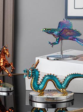 国风工高艺品吉祥物生肖龙虎牛马54569鹰家摆件办公室书房档龙居