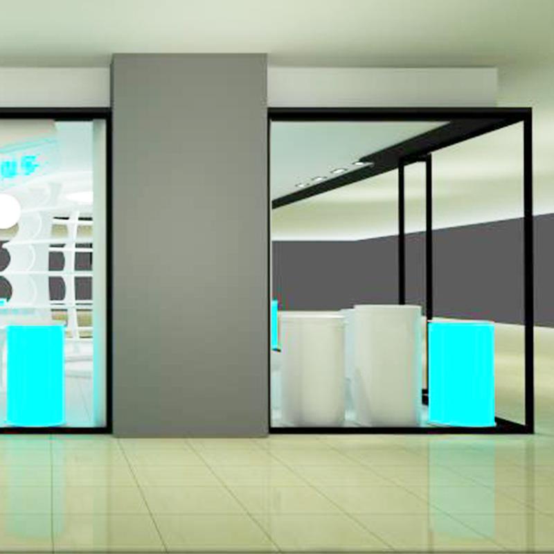 商手机店展示电子数码产品展台产品展展厅VR电子产圆形烤漆木柜质