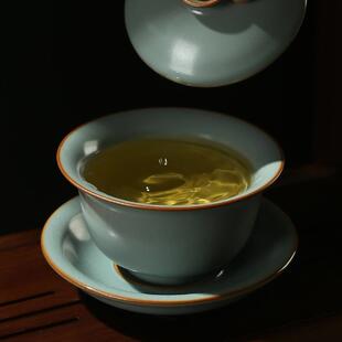 1CG冠玉窑盖碗茶具大N号手工冰裂纹陶瓷堂单个不烫手SHX汝泡茶功