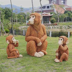 户外花园件猴山子555摆件树脂假摆工艺品园林景观装饰仿真动物雕
