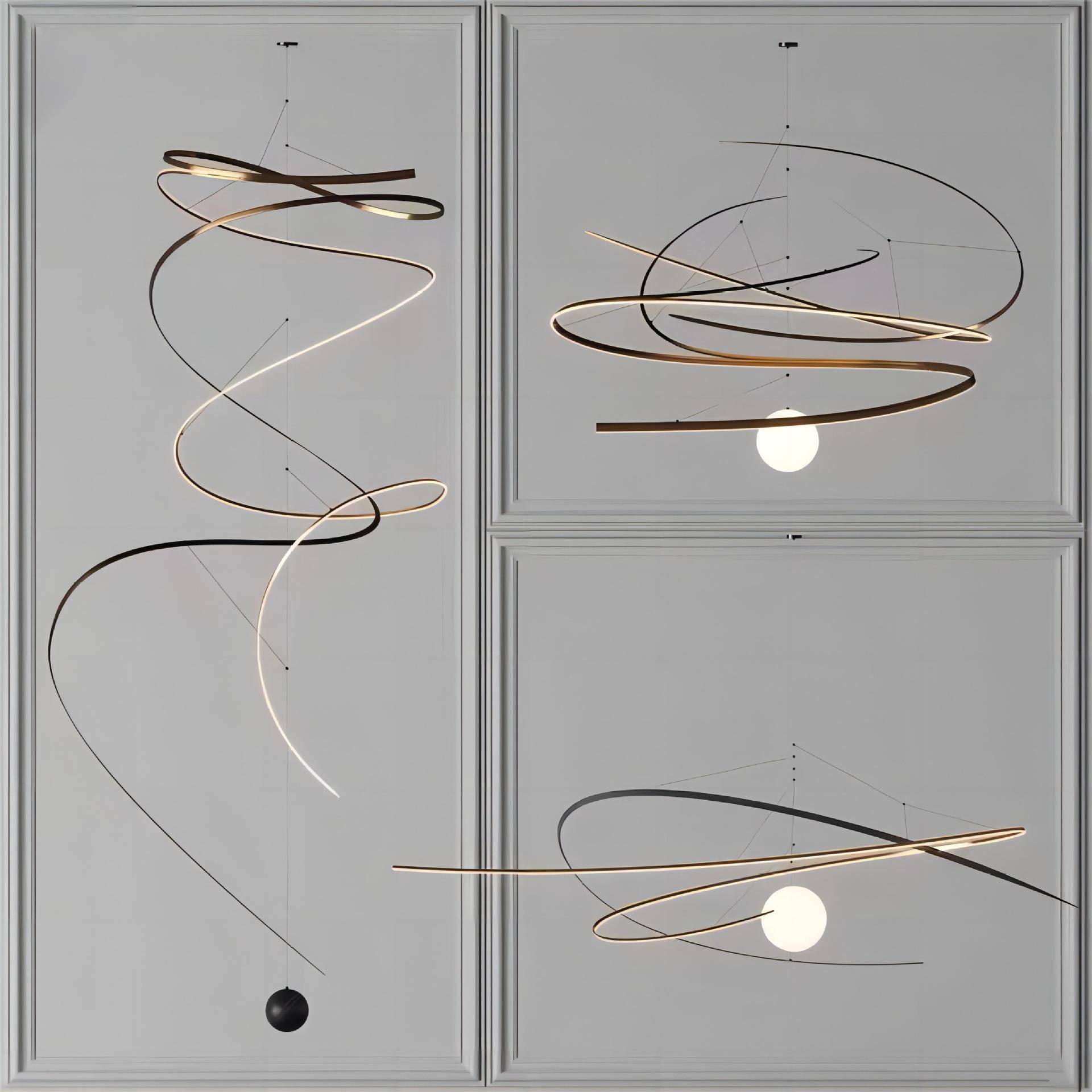 厅吊创意异形设师复灯式楼别墅中空l计oft长YFD吊灯酒客店大堂非