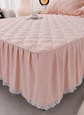 A类棉夹棉床裙床笠一垫体式公主风OOR裙边床套水隔防尿全包床原罩