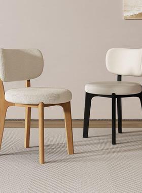 实餐餐厅简约现代网红餐椅家用轻油奢极/THDB-简木椅子奶风意式黑