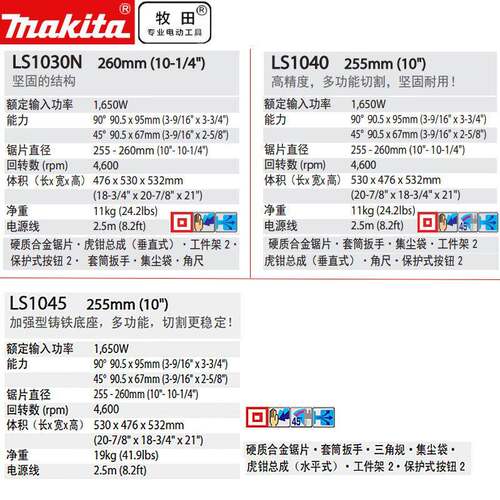 牧田锯铝机LS1040机LS10M45/2300N61835B铝材切割铝/合金斜切锯LS