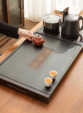 全公自动台体上水石面与实木茶烧水壶办室一整套茶具家用UNM茶盘