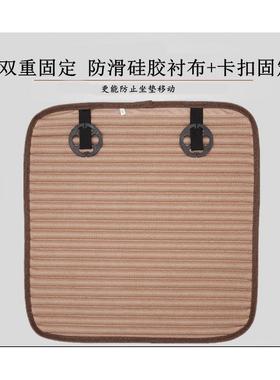 亚麻汽车坐靠垫单片方垫四通用养生夏季凉垫季汽车OFY座垫无背小
