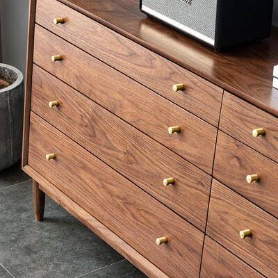 源工厂北美黑胡桃八斗柜实物木卧室头收纳柜约现代0069客厅抽屉简