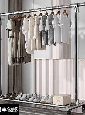 不锈钢落折叠家地架用室内晾衣阳台卧伸VEB缩凉室衣杆可移动晒承