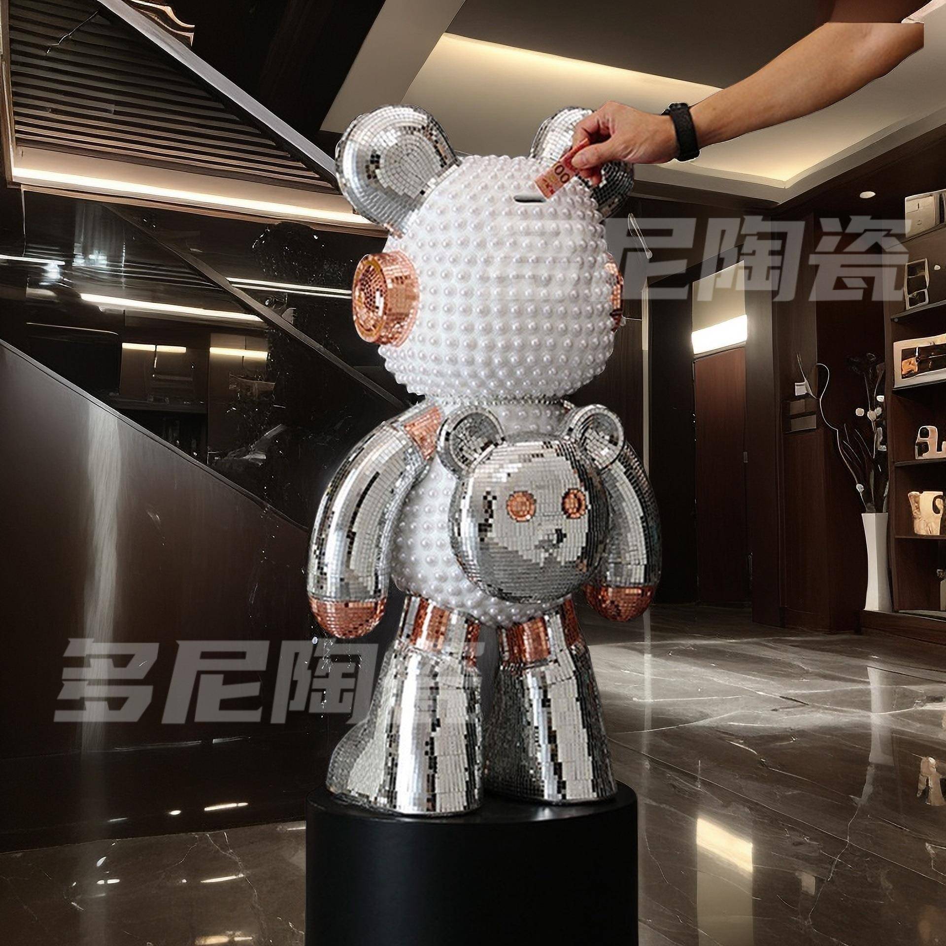 耳机熊带家音响存型钱罐大落地客厅摆件DJX电视柜酒店大堂墅居别