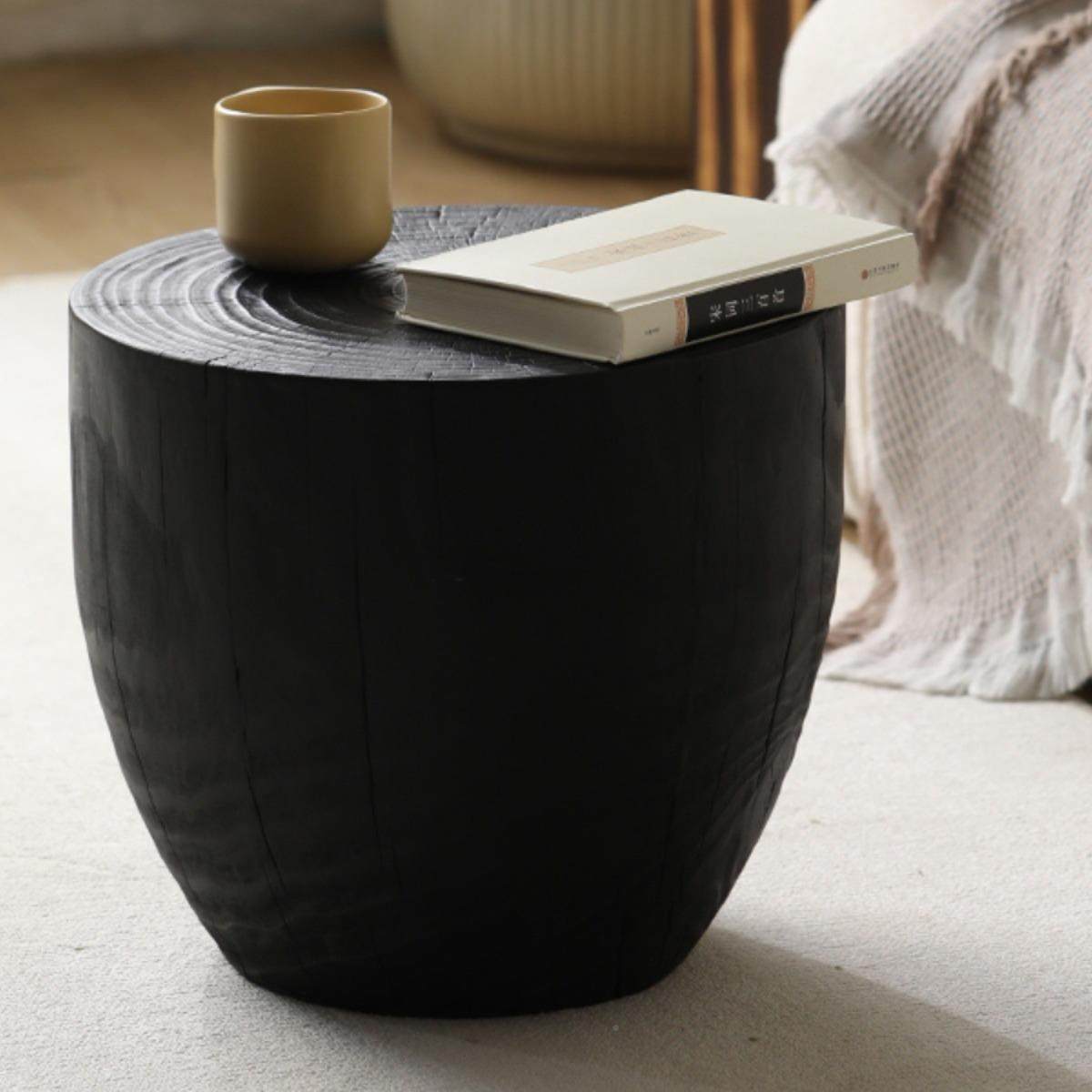 树床墩墩根雕角几实啡木子头柜边几摆件矮凳树桩木墩咖原6384木小