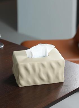 现代简约ARF陶瓷颜纸盒家用客厅几创意黑色抽纸盒高巾值桌面纸茶