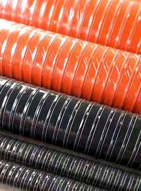 高风管30GRW0度红色硅胶硫通化防抽风管排烟热气钢丝伸缩风火软温