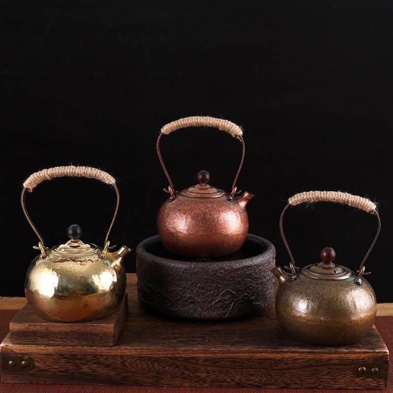手若容茶铜壶烧水壶煮茶壶铜水壶纯工紫铜老铜壶提把壶侧把茶铜壶,餐饮具,茶壶,淘宝优惠券,粉丝福利购,淘宝优惠卷