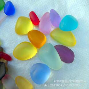圆润细腻玻璃哑光面彩色混搭手工DY鱼FNL缸造景I石好看的石石头海