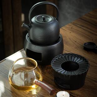 VKR高端耐热茶玻璃公道分杯茶器蜡烛热茶壶温器底座茶加滤海侧把