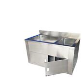 感924应洗池手池脚踏手式 洗池人不锈钢洗手池双位洗手厂家