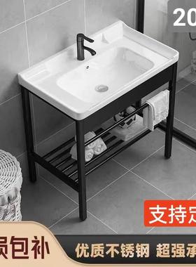 洗衣池阳带衣板34986大水池台衣盆陶瓷搓一体式支架不洗锈钢