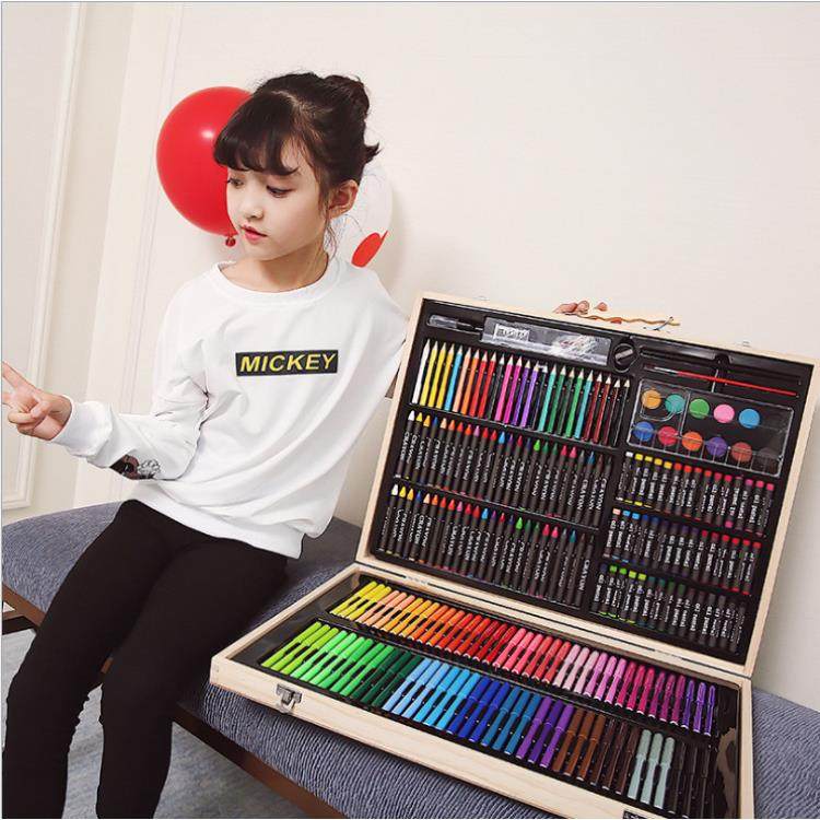 51木套盒儿童绘画画笔套装水彩笔蜡笔装251木盒彩铅2幼儿水彩笔园,玩具/童车/益智/积木/模型,画笔/画刷,淘宝优惠券,粉丝福利购,淘宝优惠卷