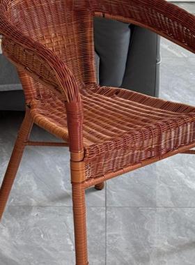 7老年人藤椅到80岁工手NVE编制户外室内藤编椅子阳台休闲0桌椅靠