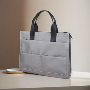 横款手提包文件包多兜大容量商务会议资料袋男女公文包教师通勤包