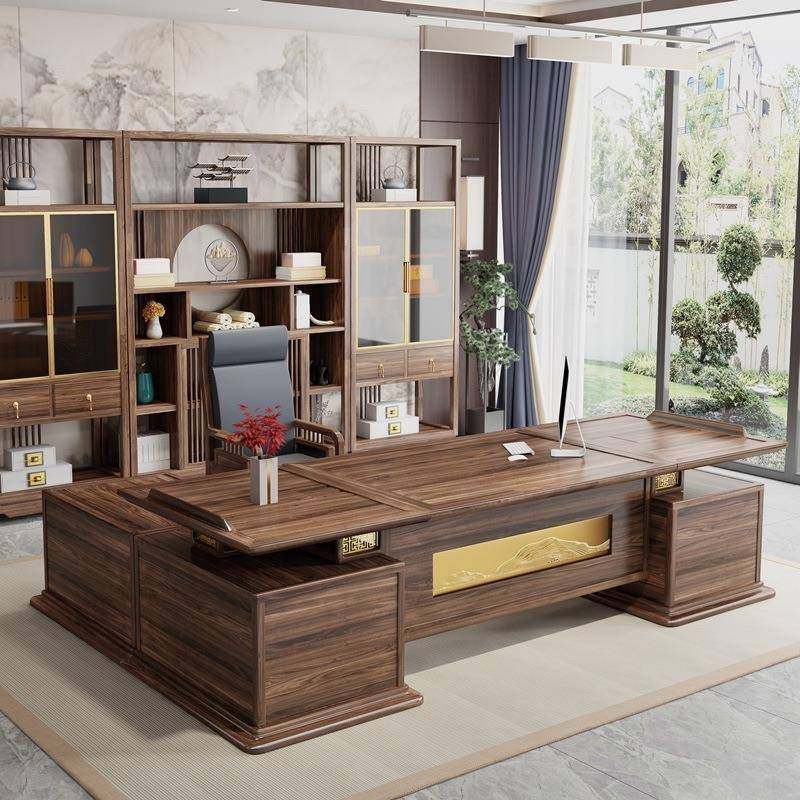 新中式实木老板桌办公桌椅组合乌金木大班台黑檀胡桃木现代家具无,机械设备,其他机械设备,淘宝优惠券,粉丝福利购,淘宝优惠卷