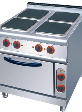 佳斯特ZH-TT-4A方形板四头煮食炉连烤箱西餐厅专用落地式煮食炉