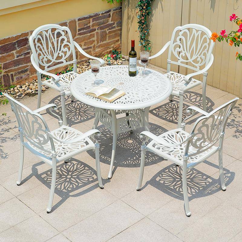 户组外桌铸22000铝椅白色合庭座椅室外阳台院花园简约网红套装铝