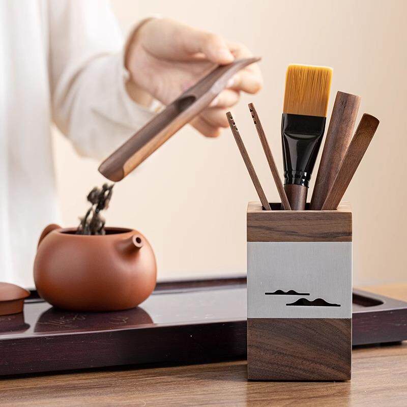 闽政胡桃茶道六君子套装茶茶具配件功茶夹刷茶桌木82447夫泡工具